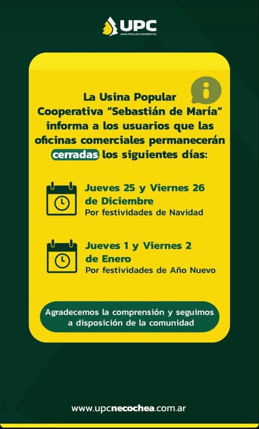 Nota Usina por feriados